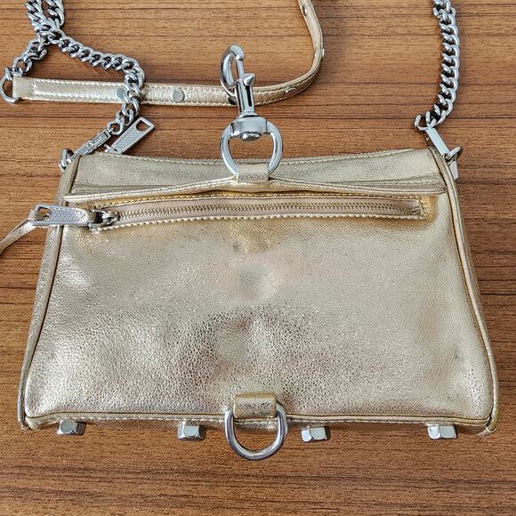 Rebecca Minkoff Mini M.A.C. Metallic Gold Crossbody Bag - Picture 11 of 13